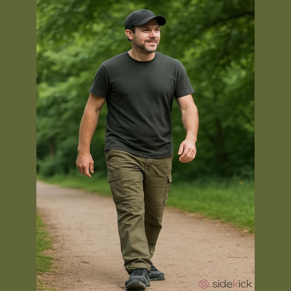 Men's Powerstep Sneakers Shoes Size 8 Black Grey